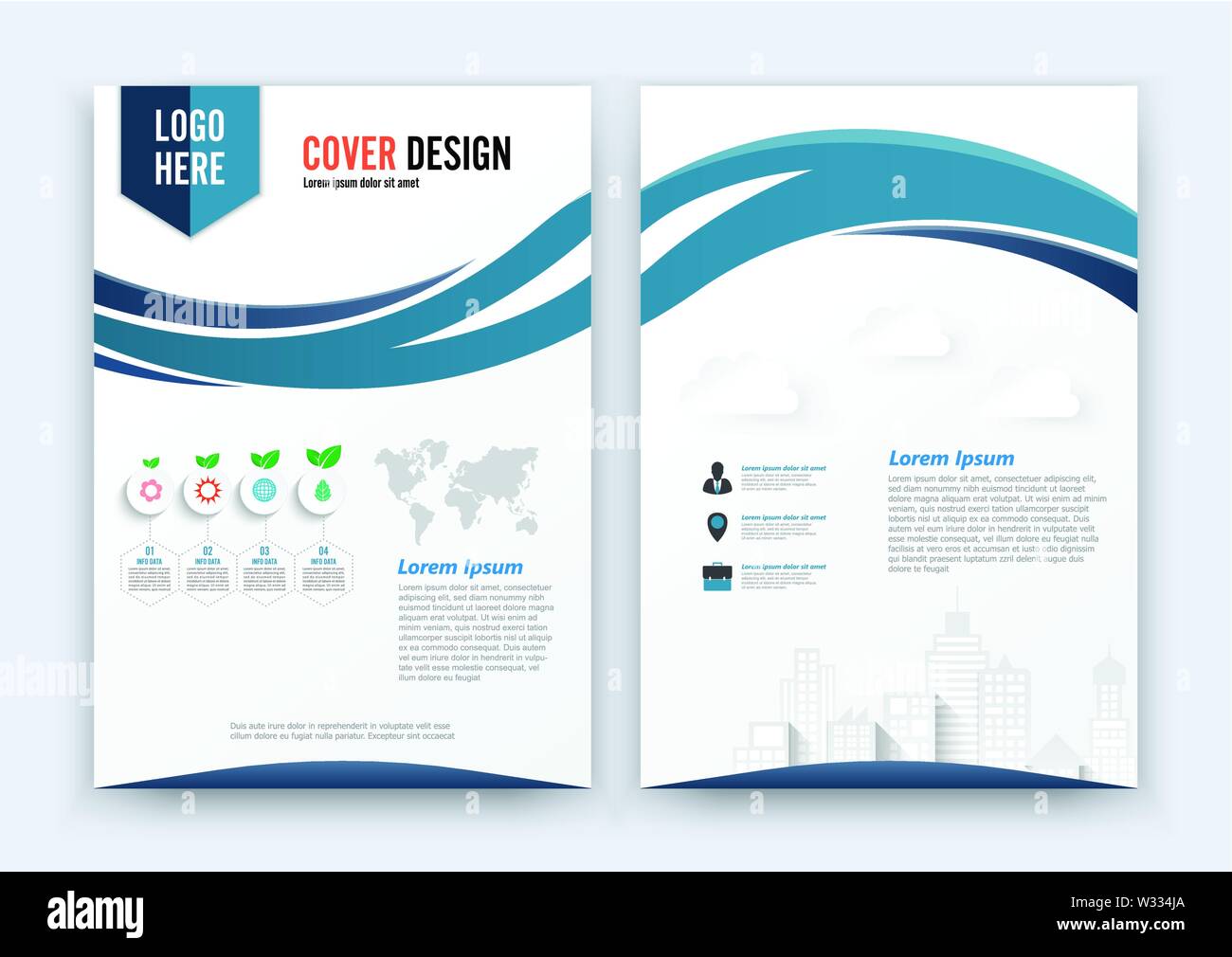 Vector Brochure Flyer Design Layout Template Size Curve Design Blue Color Front Page And Back Page Infographics Stock Vector Image Art Alamy