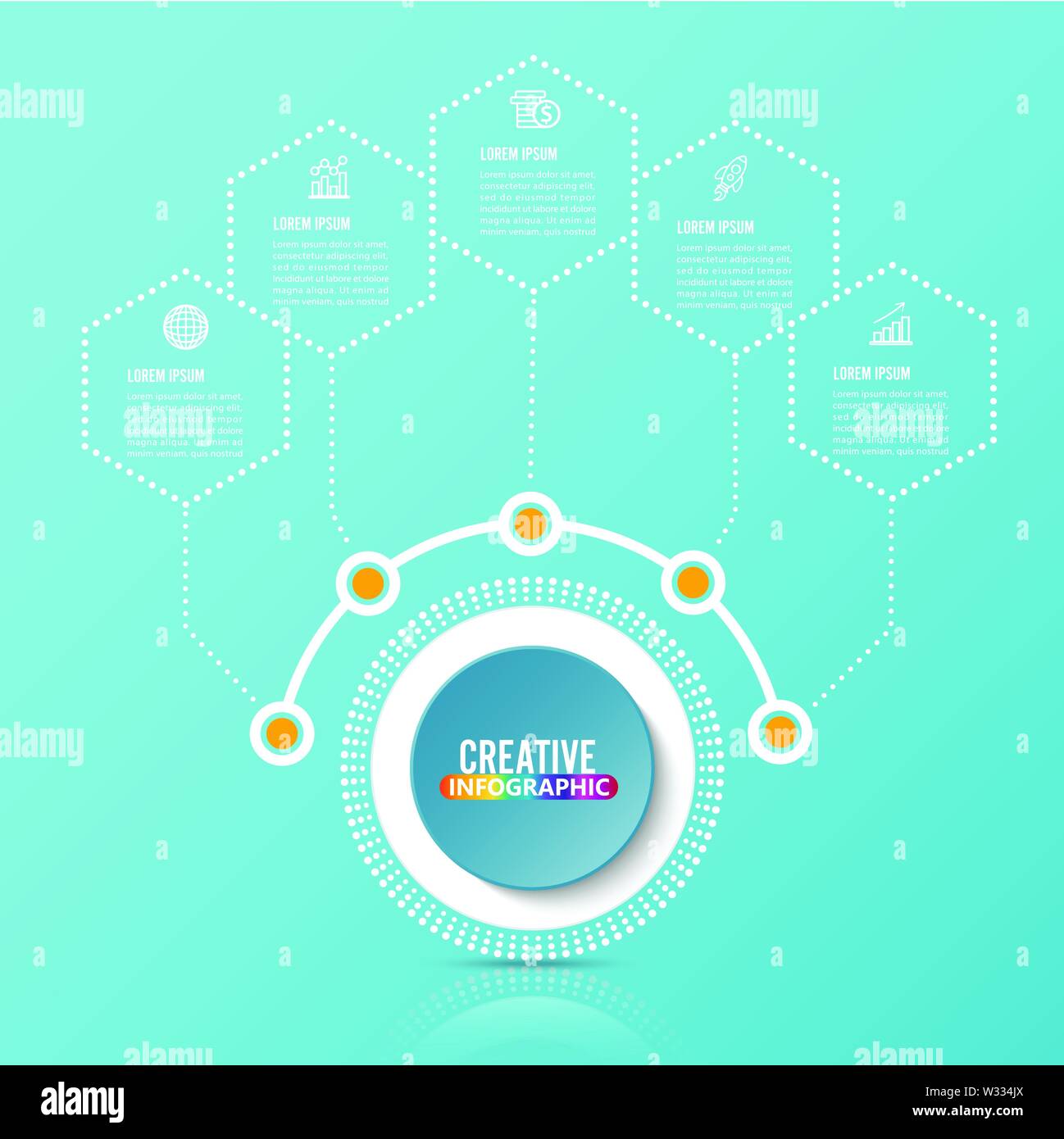 Vector Infographic Template With 3d Paper Label Integrated Circles Business Concept With 0586