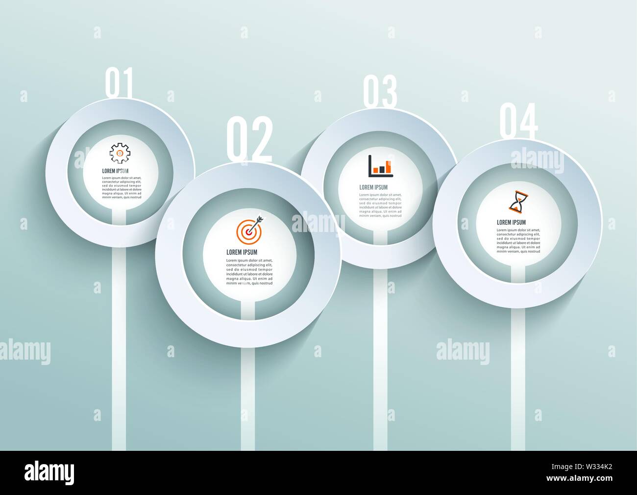 Vector abstract 3d paper infographic elements. Circular infographics. Stock Vector