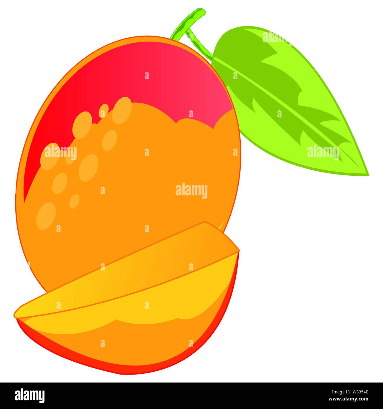 Fruit mango on white background is insulated Stock Vector