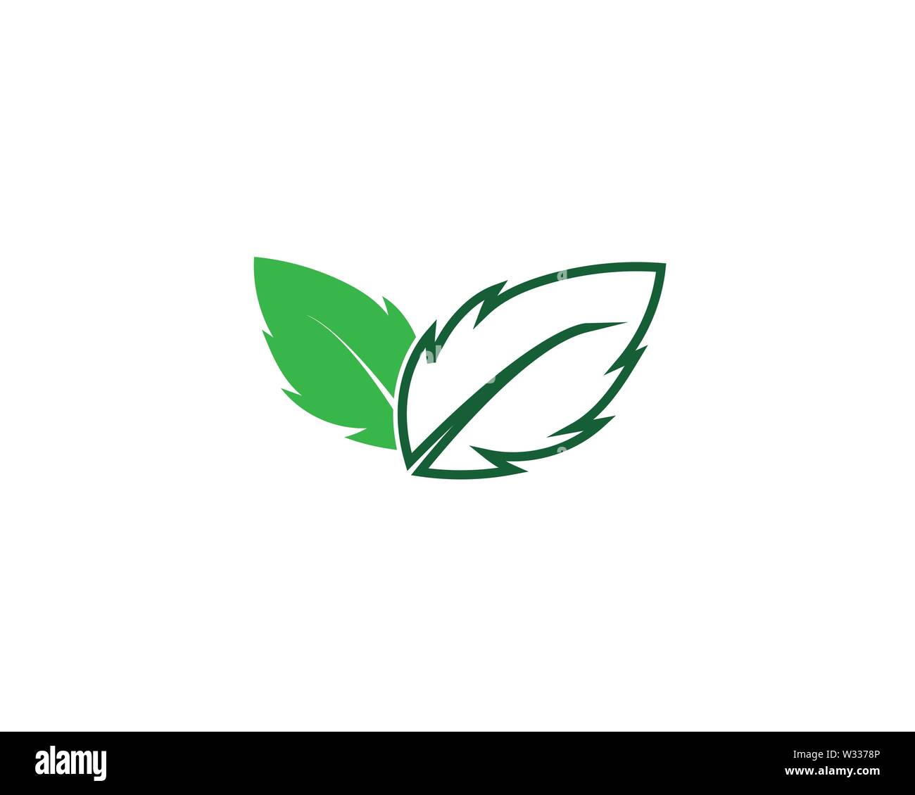 Leaf Logo design green color. Fresh life, nature symbol or sign. For  cosmetics or health, spa brand Stock Photo - Alamy