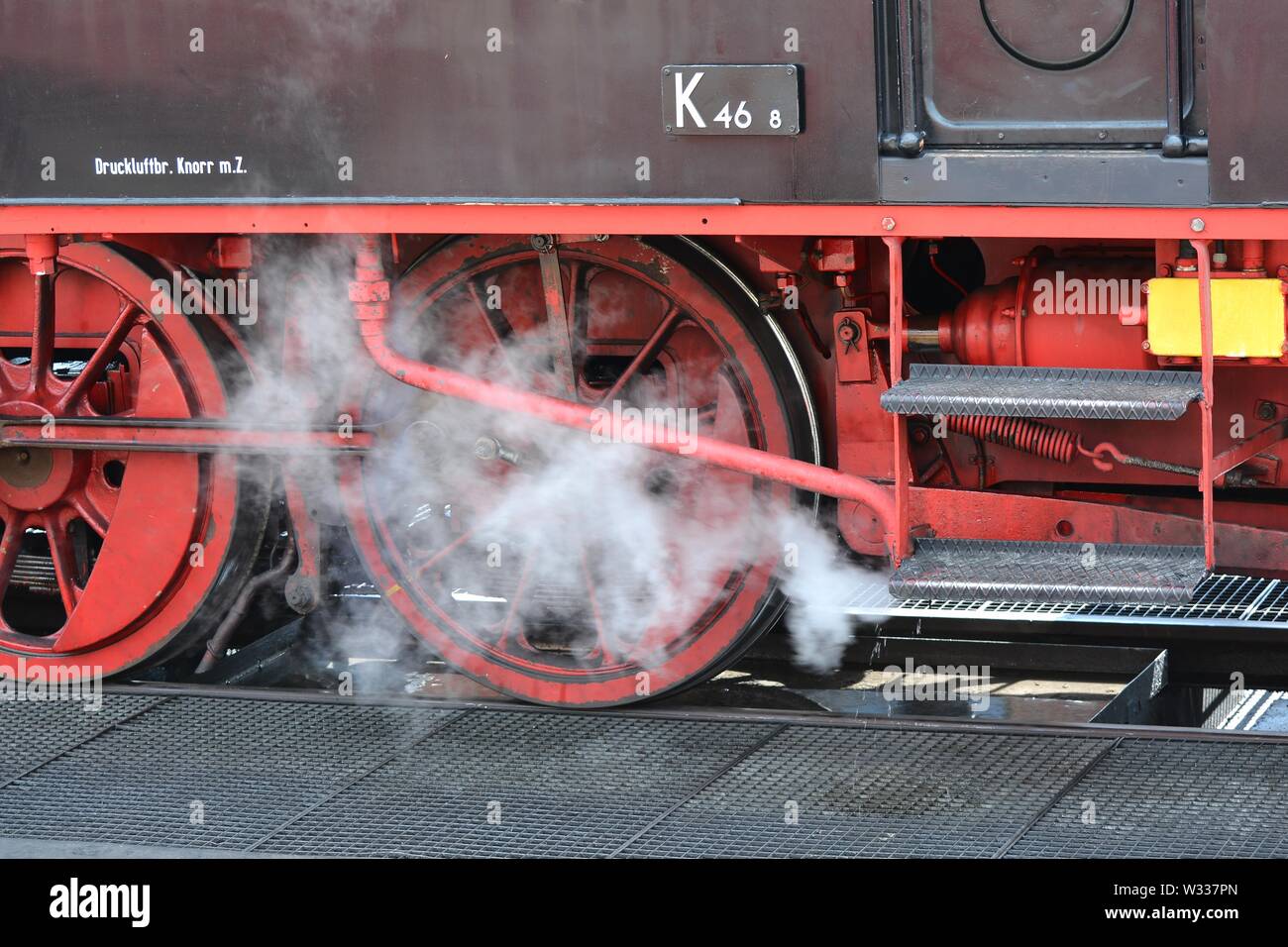 Detail of a steam locomotive Stock Photo