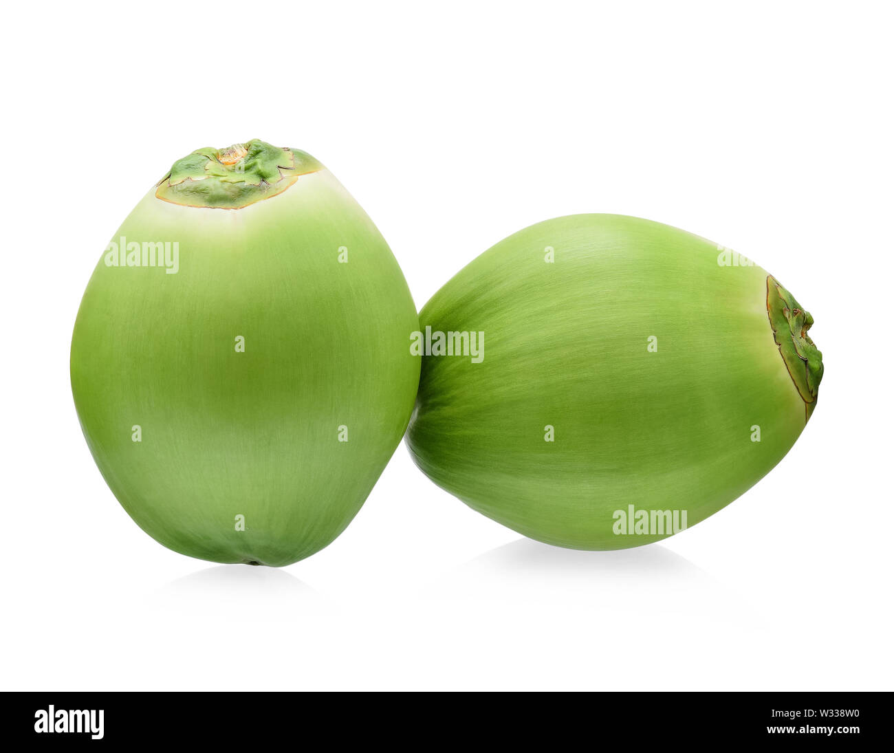 Green coconut fruit isolated on white background Stock Photo