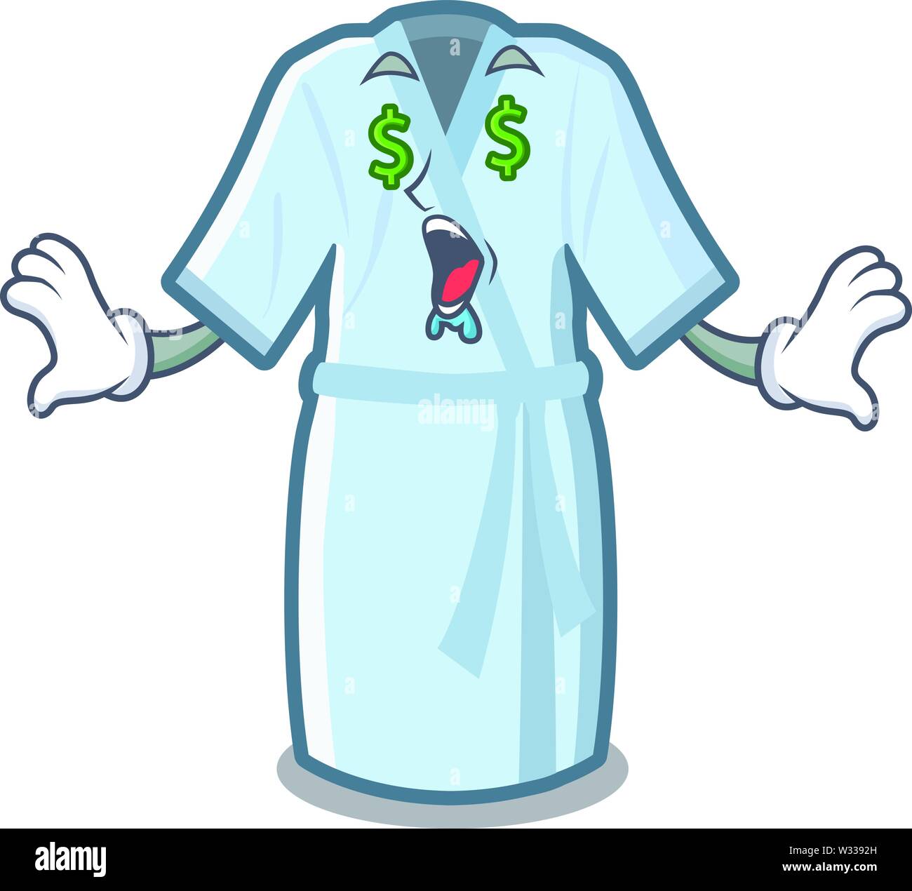 Money eye bathrobe isolated with in the cartoon Stock Vector Image