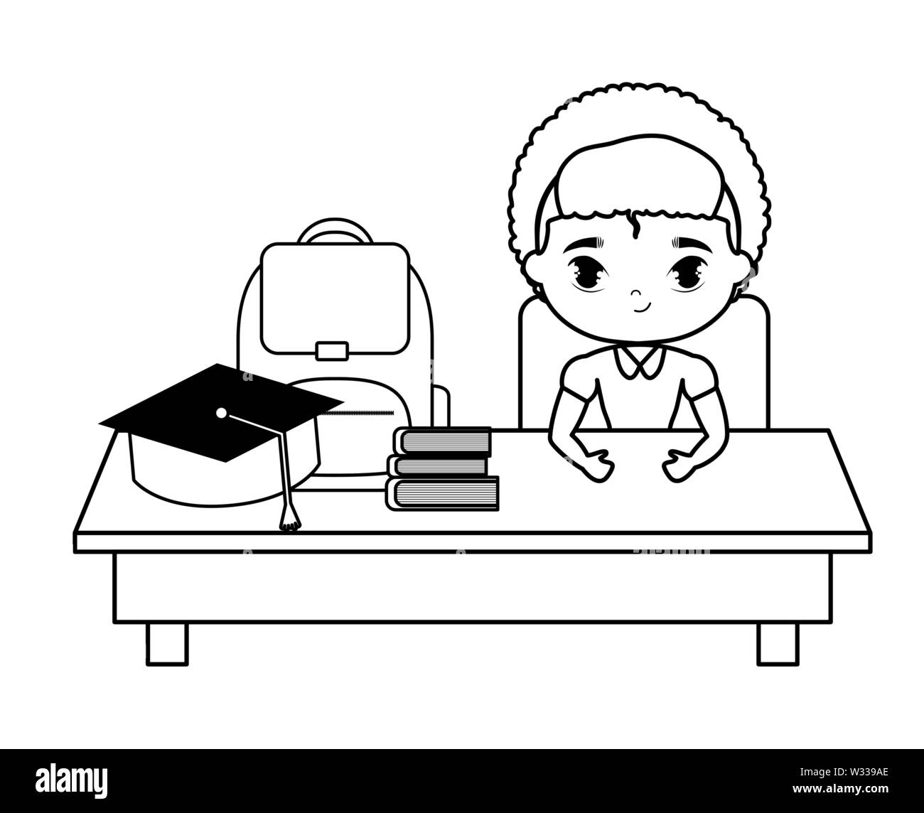 Student Class School Desk Boy Cut Out Stock Images Pictures