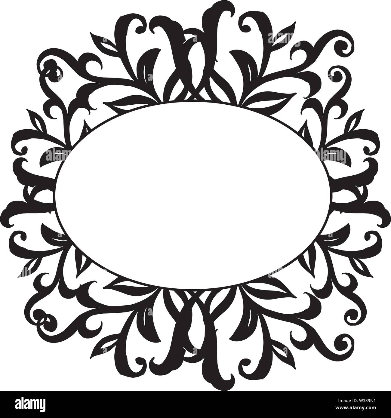 Floral frame unique and cute, pattern flower frame. Vector illustration ...