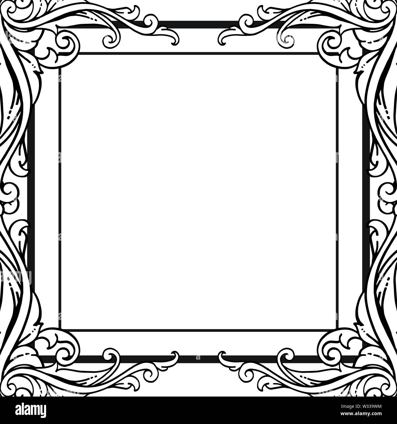 Elegant flower frame, for greeting card, decoration of art modern