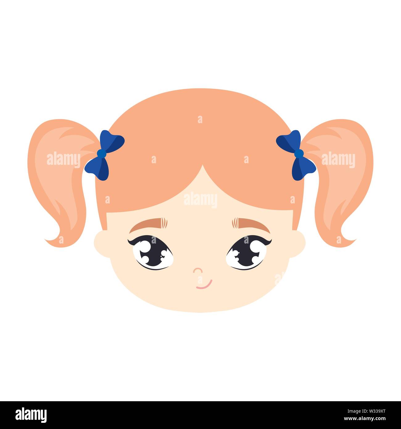 head of cute little girl avatar character vector illustration design ...