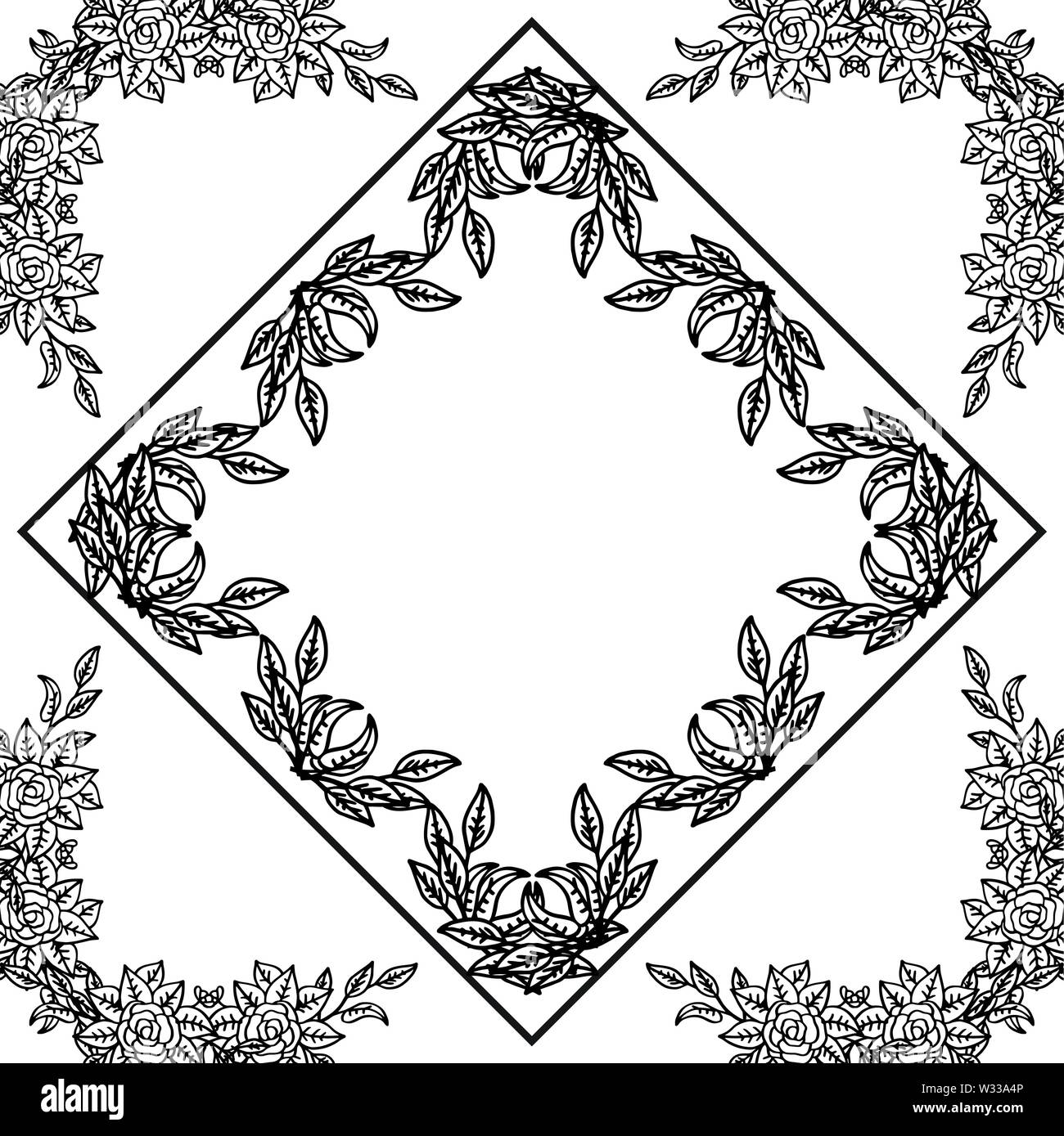 Border for the cover, decorative frame, wedding card. Vector