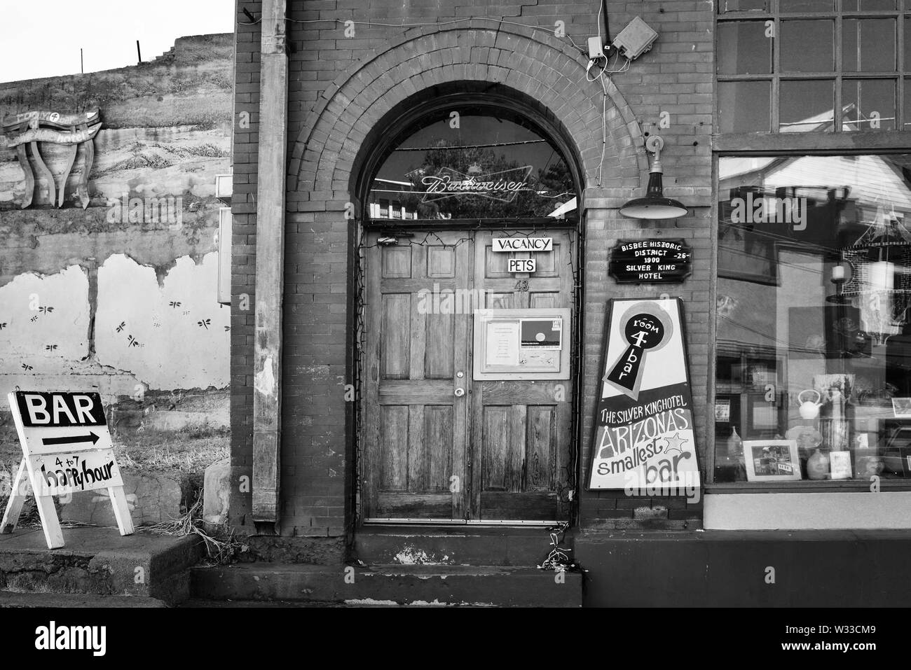 The smallest bar in Arizona, the bar at the Silver King Hotel, located