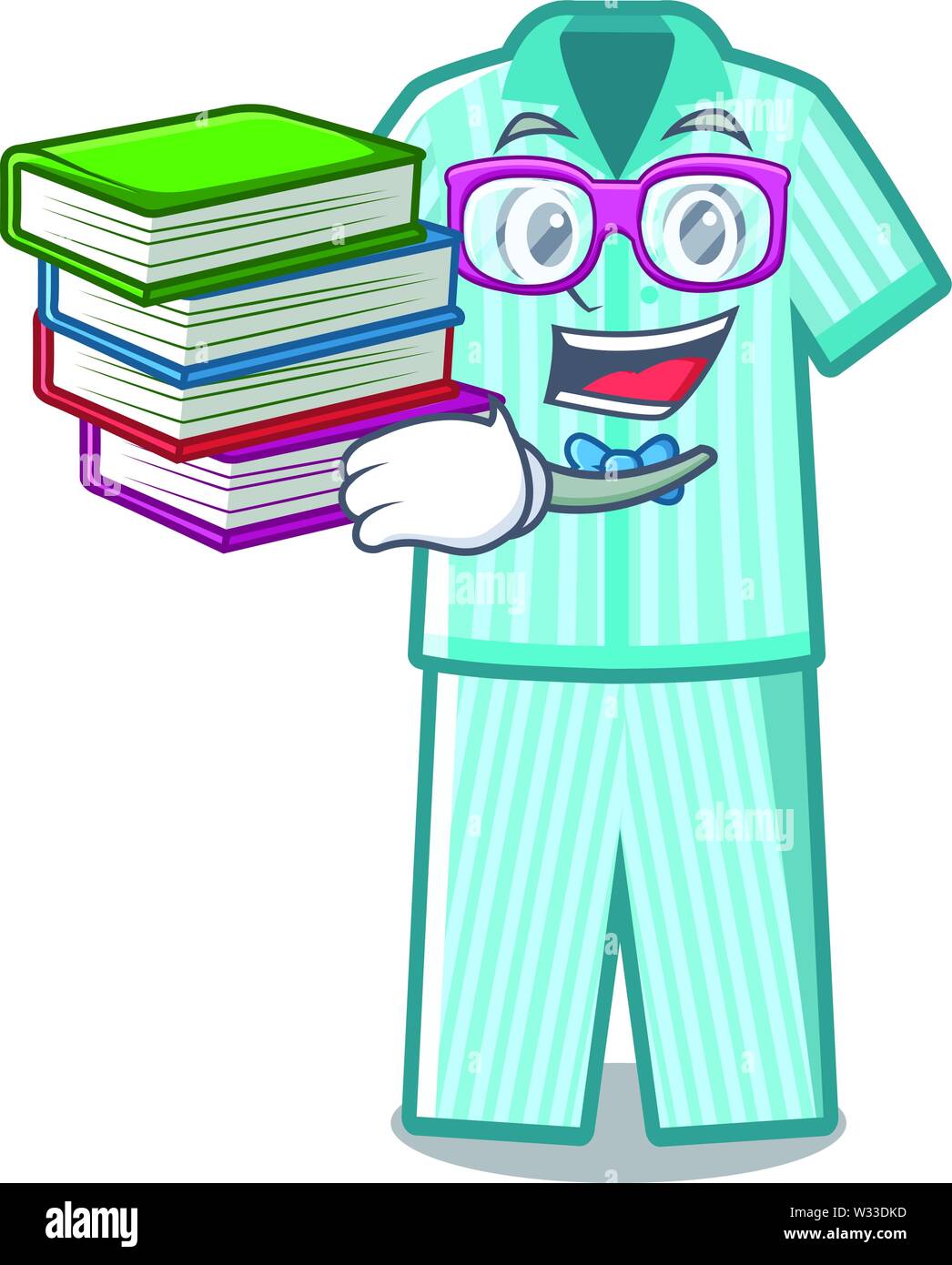 Character Student Pyjamas Student with book folded pajamas in a cartoon closet Stock Vector Image ...