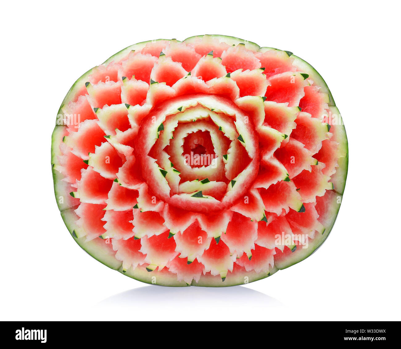Watermelon carving on white background Stock Photo
