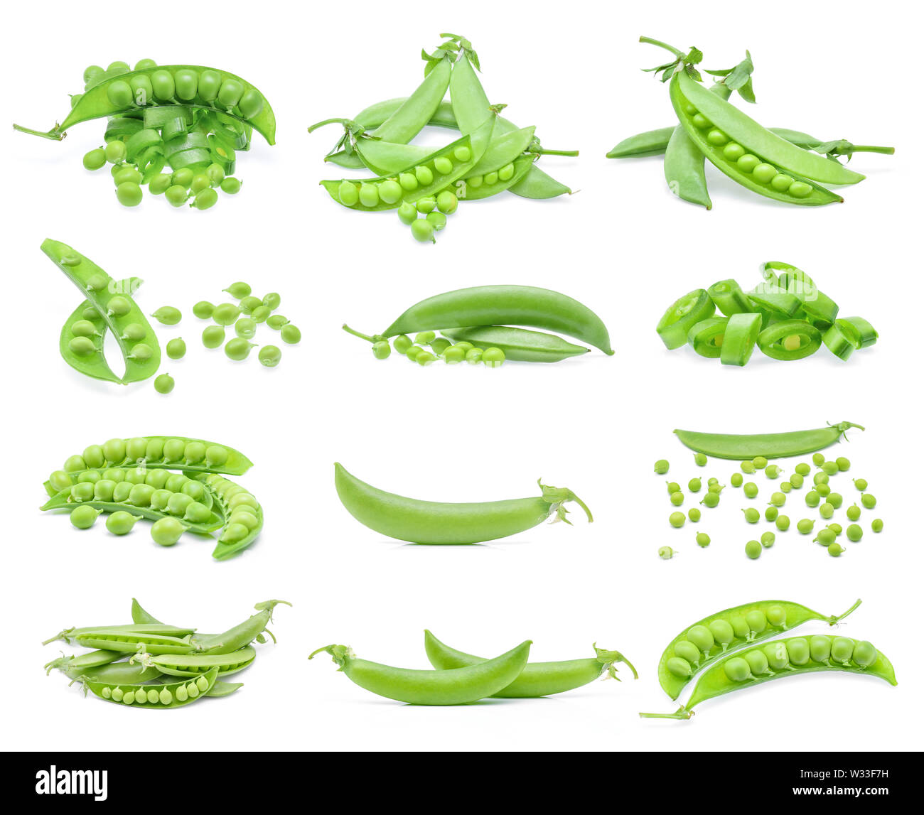 fresh green peas isolated on white background Stock Photo - Alamy