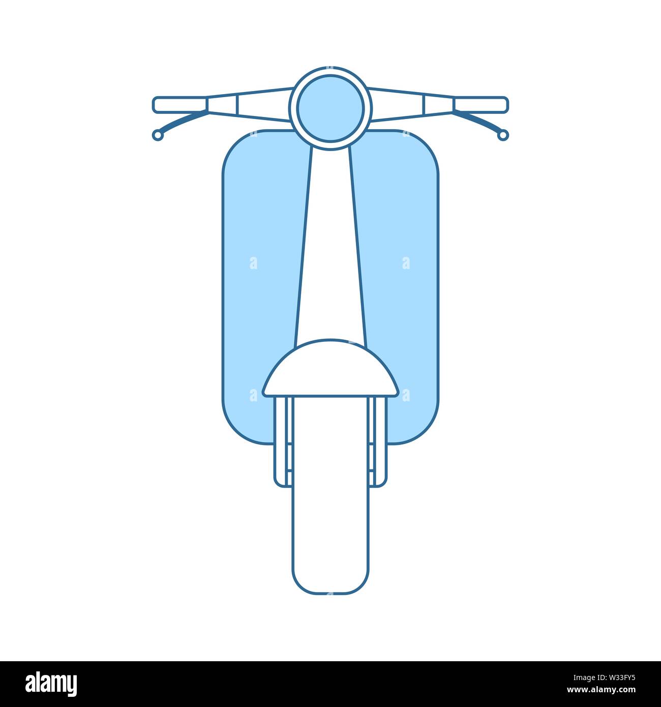 Scooter Icon. Thin Line With Blue Fill Design. Vector Illustration. Stock Vector