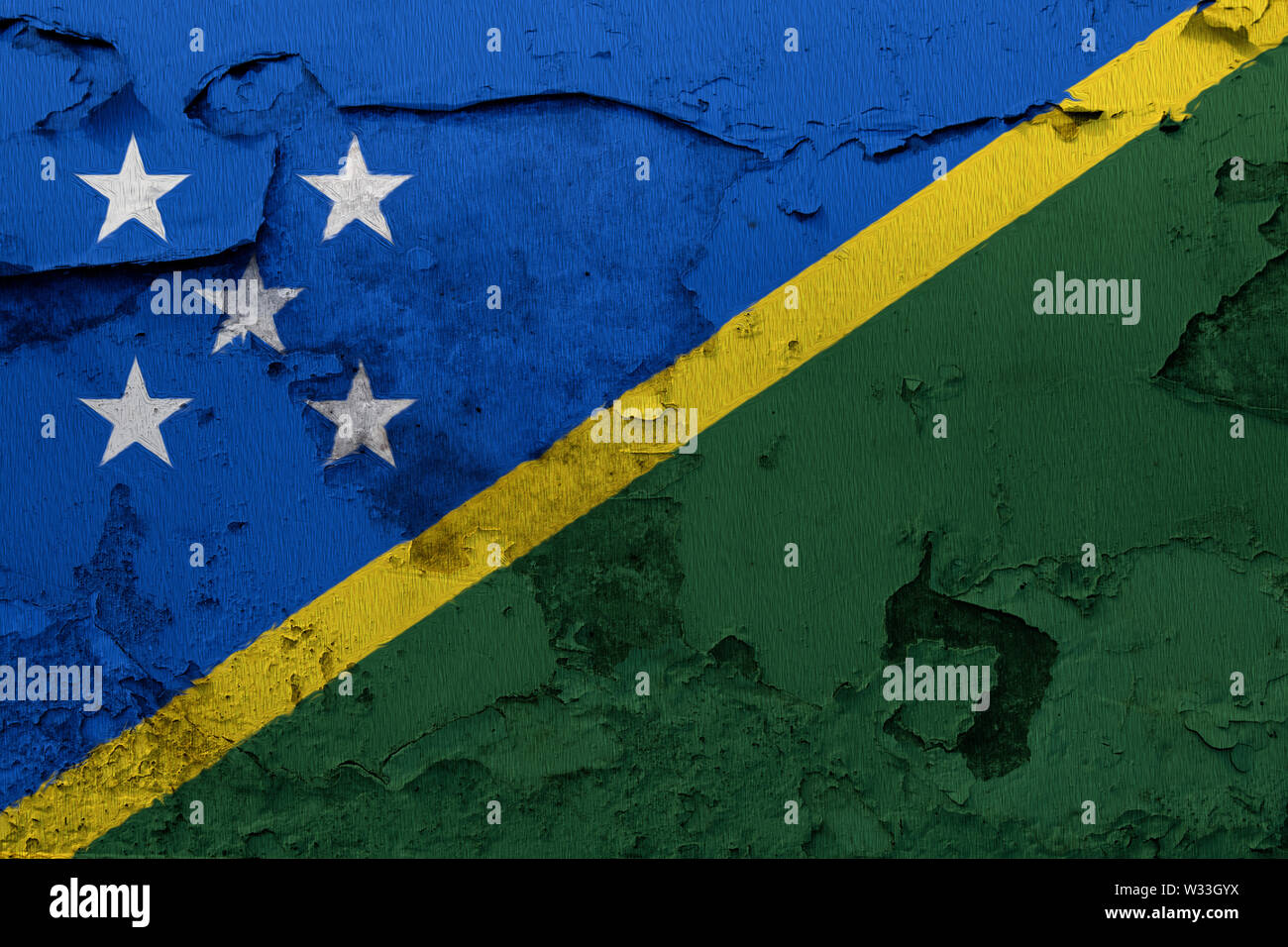 flag painted on the cracked grunge concrete wall Stock Photo - Alamy