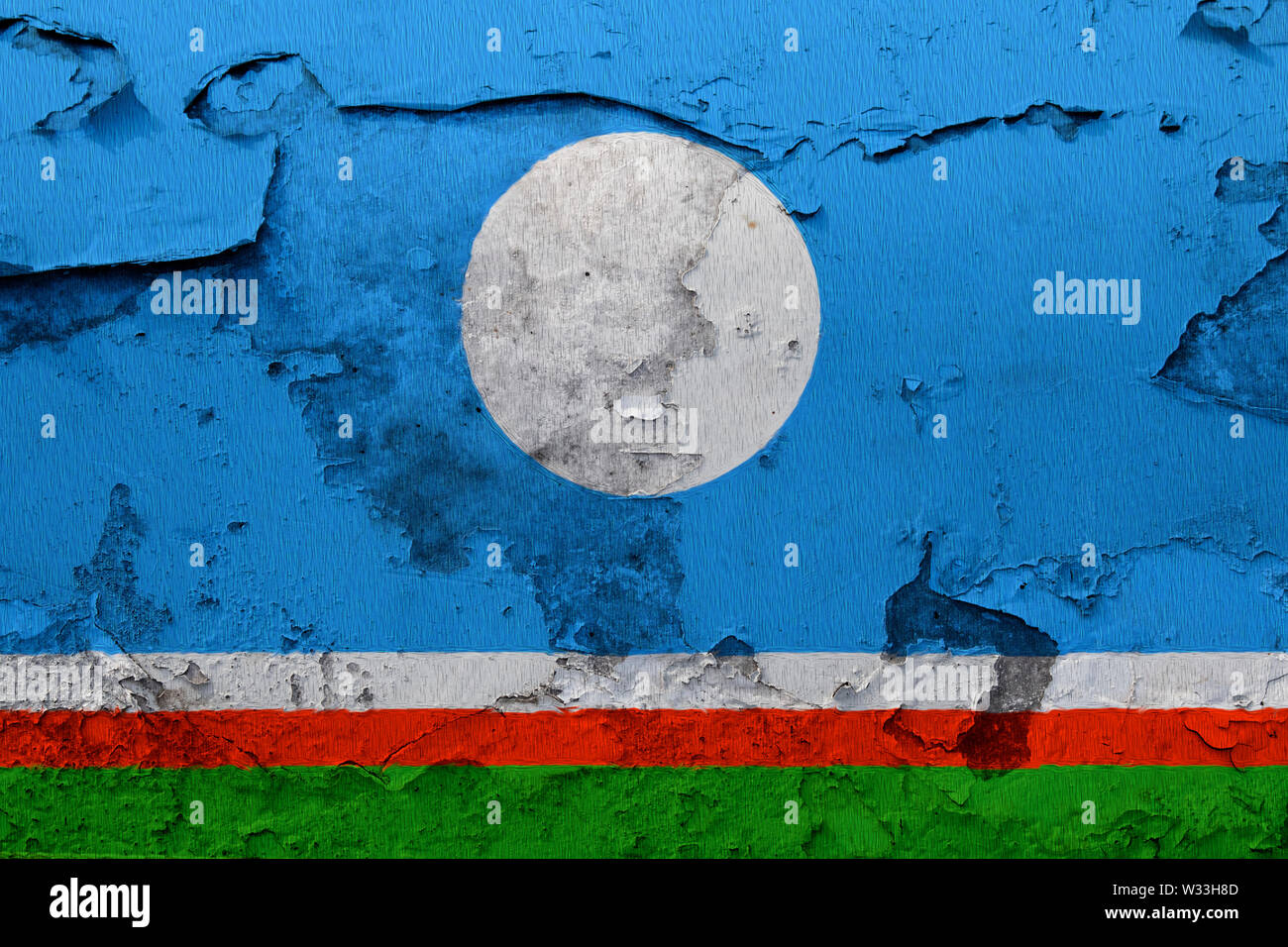flag painted on the cracked grunge concrete wall Stock Photo - Alamy