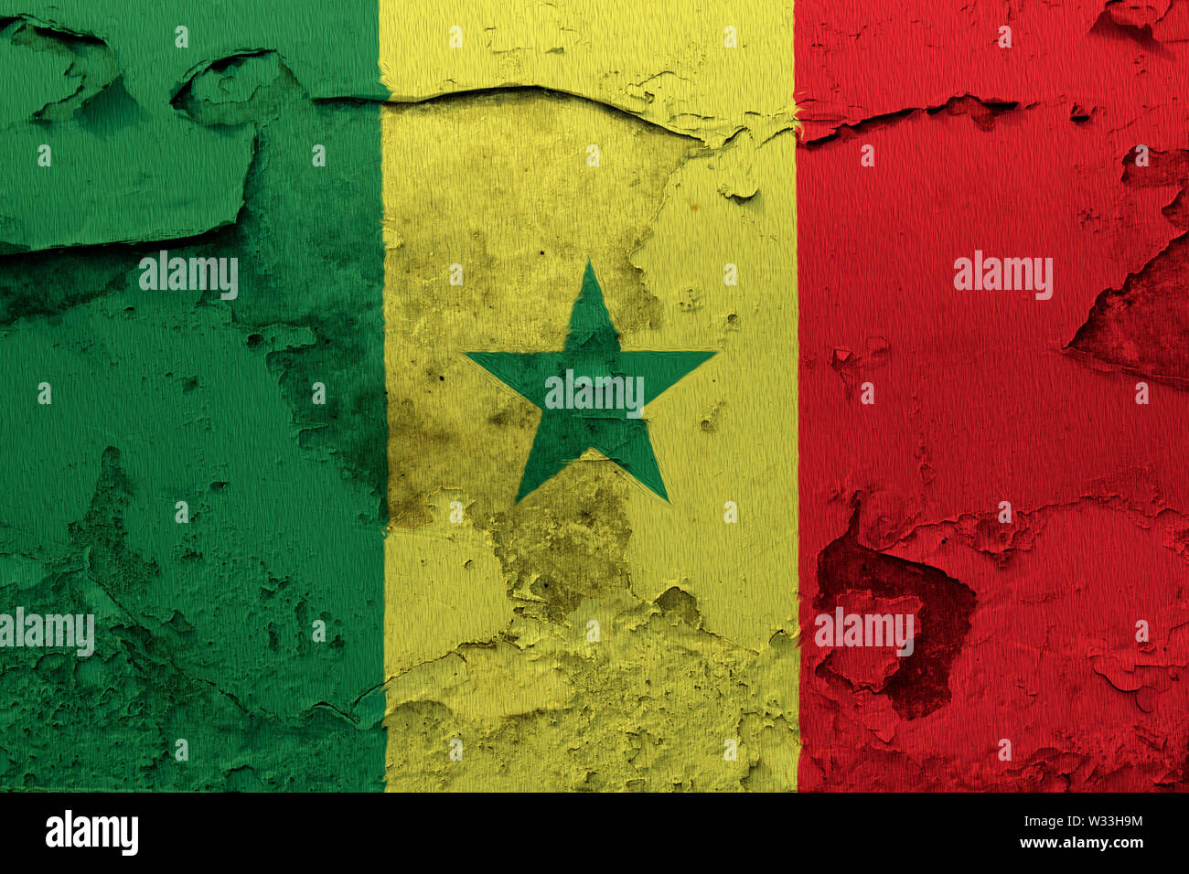 flag painted on the cracked grunge concrete wall Stock Photo - Alamy
