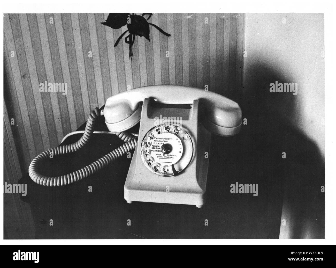 Rotary phone. Picture used by trainers during literacy courses, Lyon