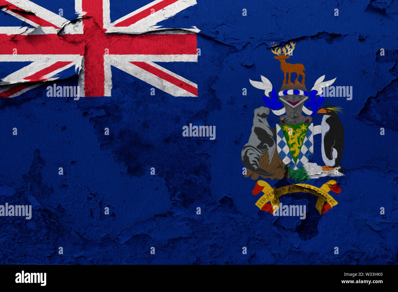 flag painted on the cracked grunge concrete wall Stock Photo - Alamy