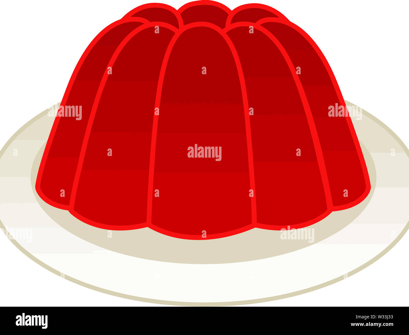 jelly dessert red strawberry tasty illustration fresh cool Stock Photo