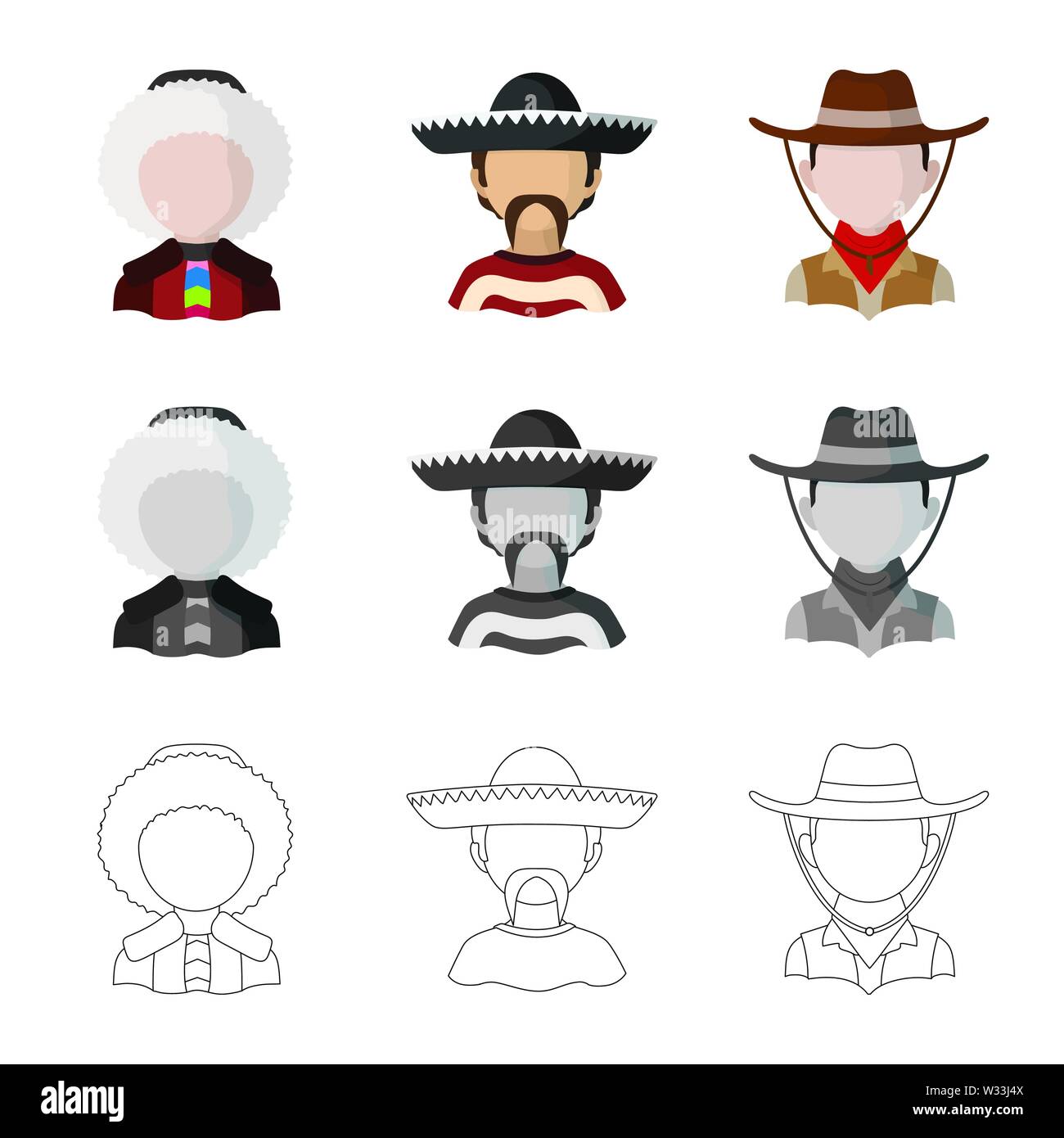 Isolated object of imitator and resident icon. Set of imitator and ...