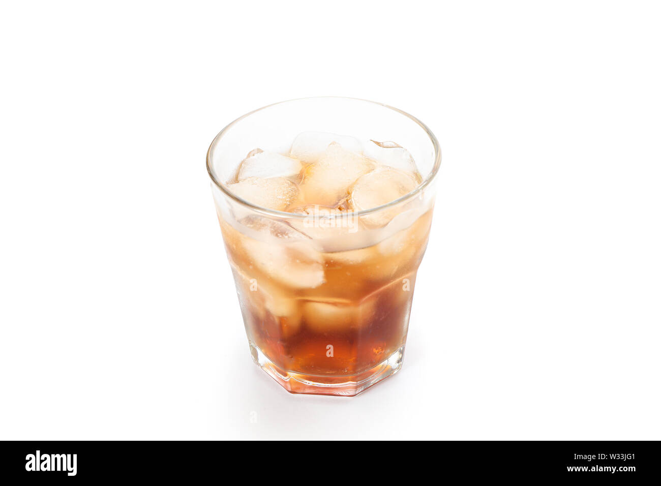 Glass of cold cola isolated on white background Stock Photo - Alamy