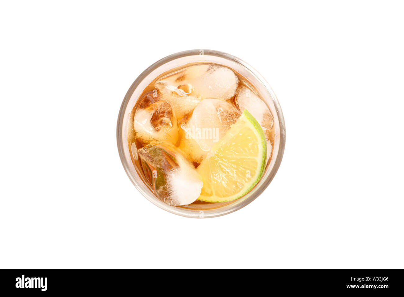 Glass of cold cola isolated on white background Stock Photo - Alamy