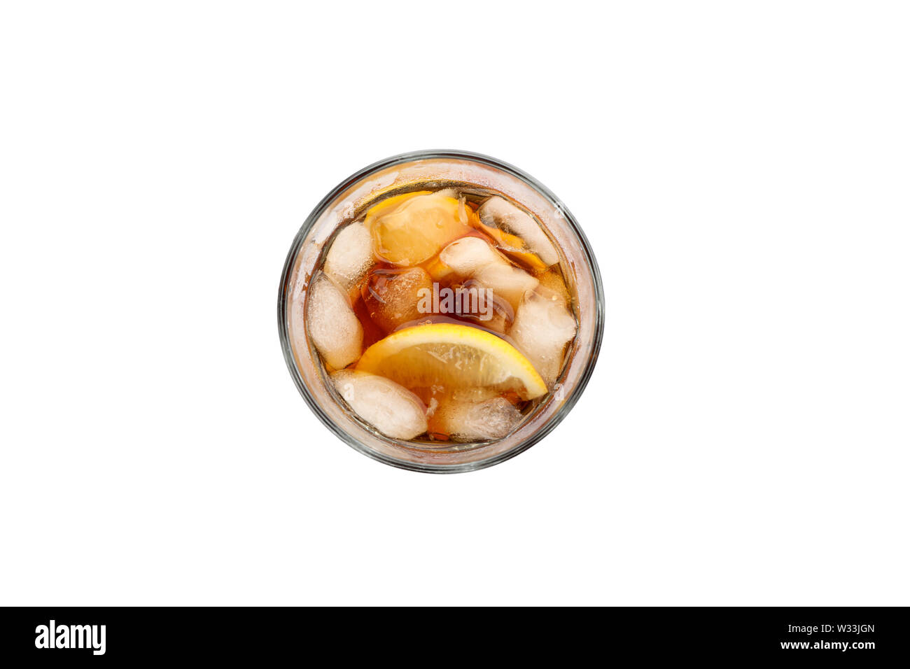 Glass of cold cola isolated on white background Stock Photo - Alamy