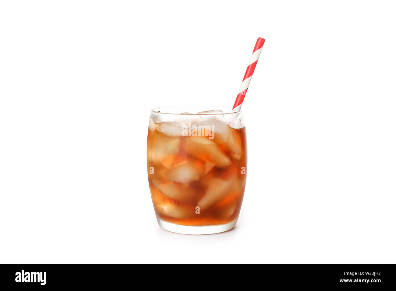 Glass of cold cola isolated on white background Stock Photo - Alamy