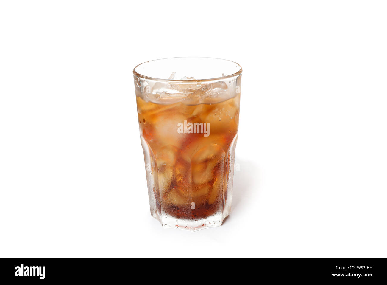Glass of cold cola isolated on white background Stock Photo - Alamy