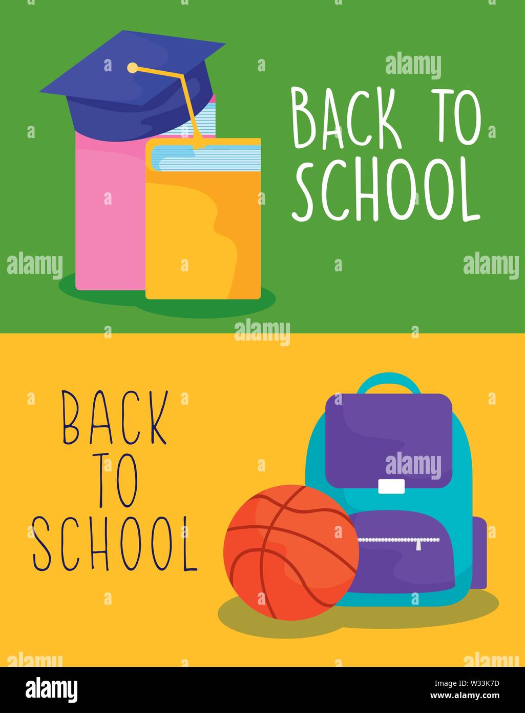 back to school with set supplies education vector illustration design ...