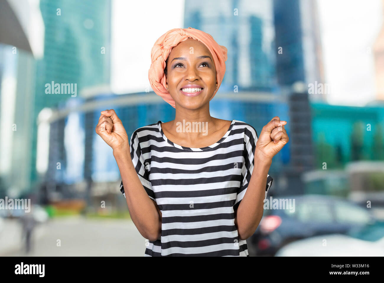 Portrait of a cheerful african woman Stock Photo - Alamy
