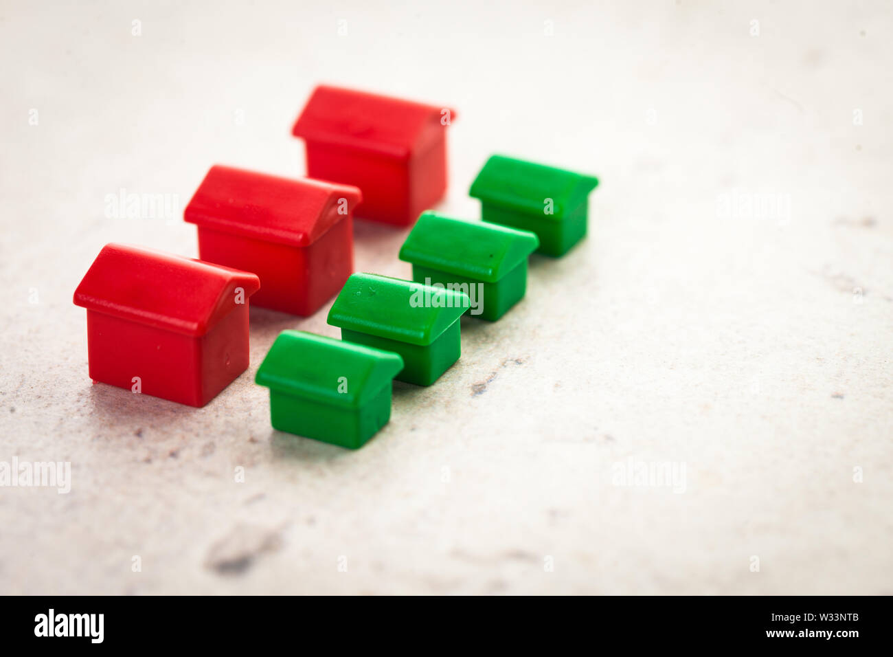 Macro shot of miniature plastic houses Stock Photo Alamy