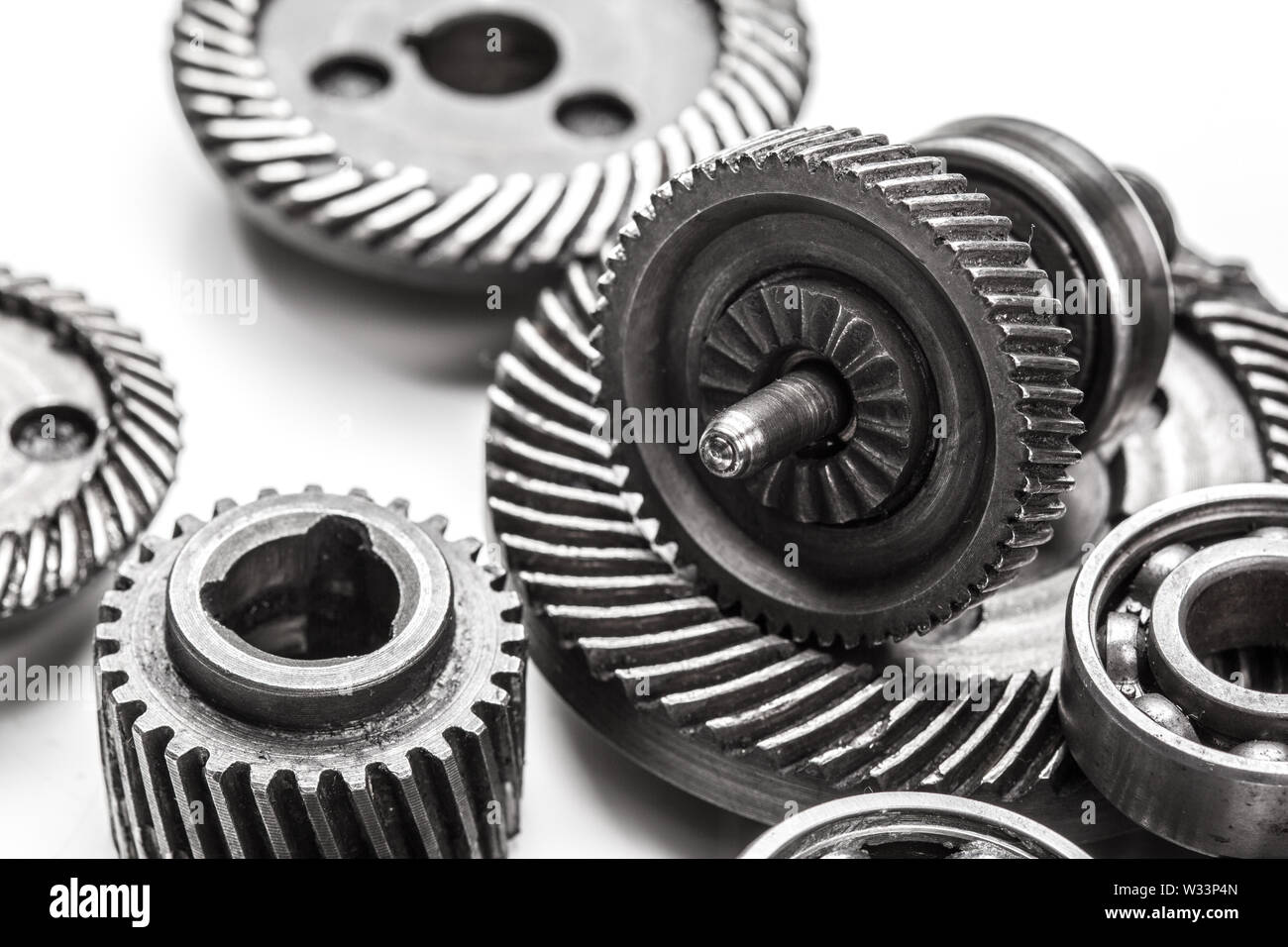 Gear metal wheels, isolated on white background Stock Photo - Alamy