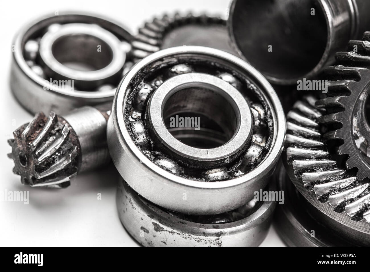 Gear metal wheels, isolated on white background Stock Photo - Alamy