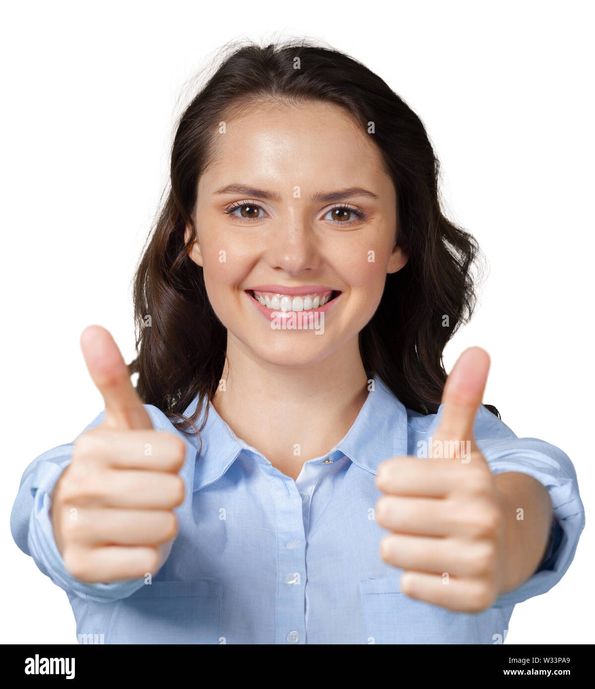 Portrait of a young happy smiling woman Stock Photo - Alamy
