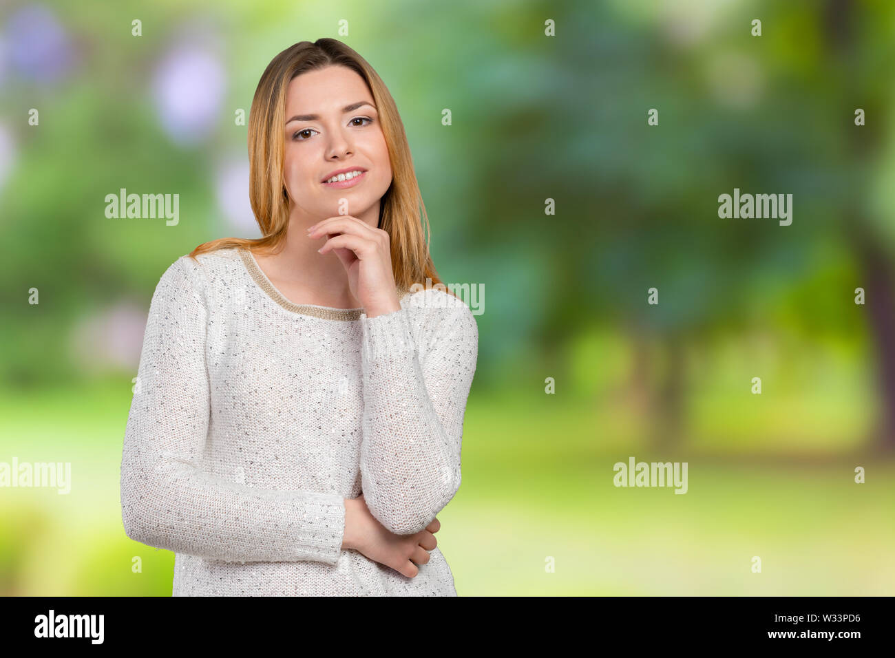 Portrait of happy smiling young beautiful woman Stock Photo - Alamy