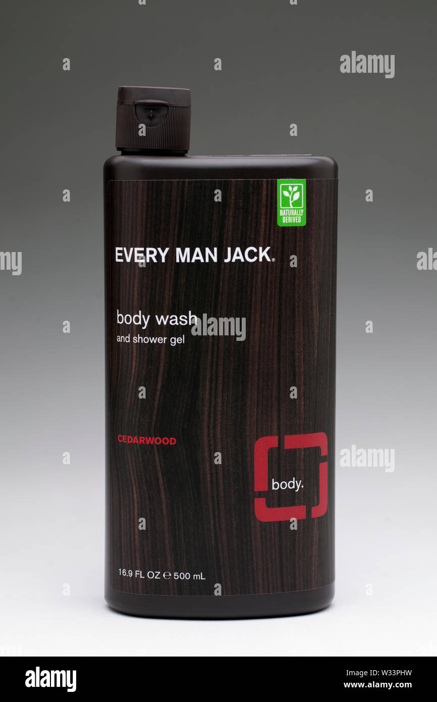Container of Every Man Jack body wash and shower gel Stock Photo Alamy