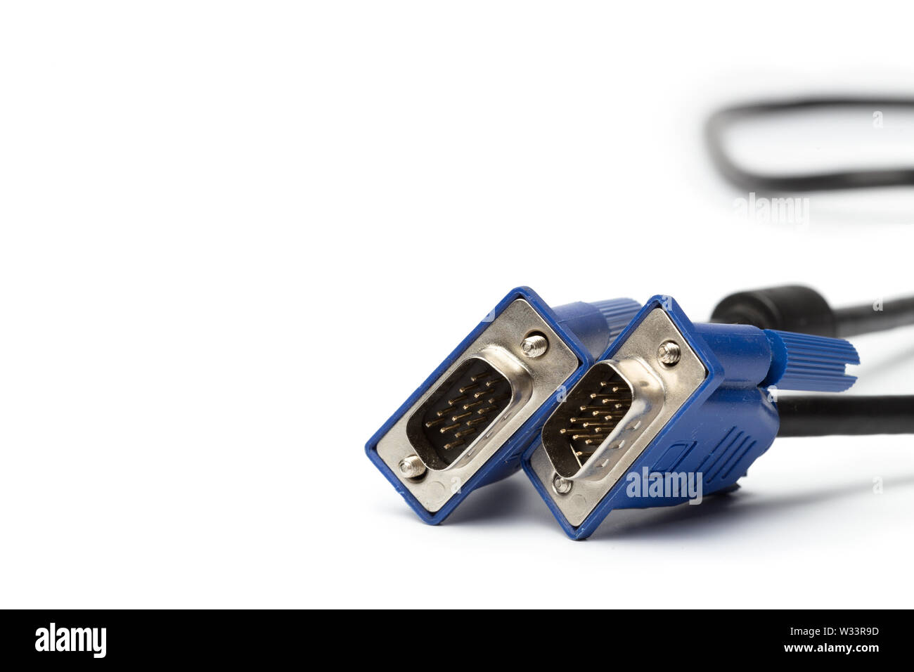 VGA tech pc input cable connector isolated on white background Stock