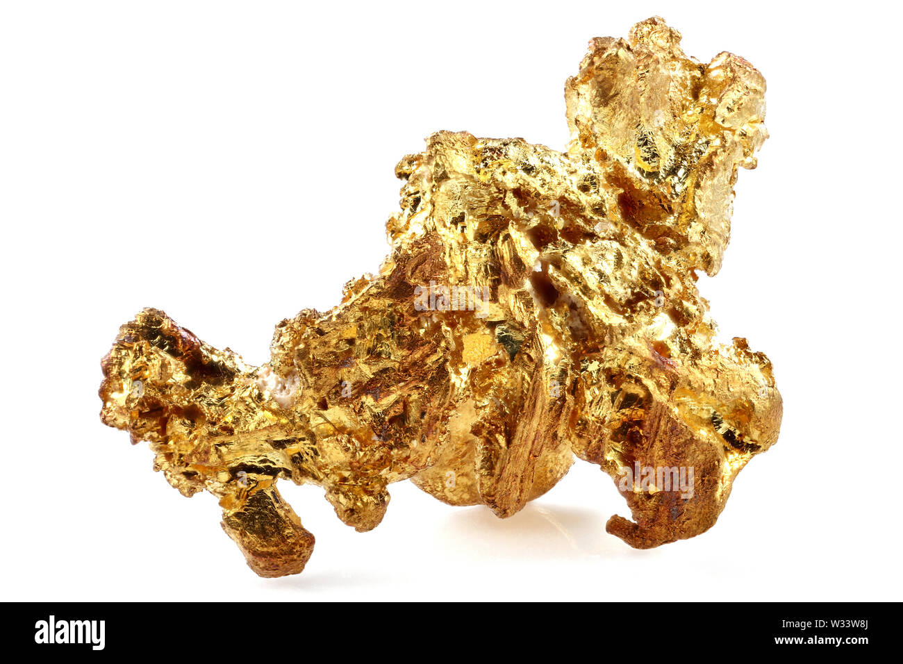 native 0.24 gram gold nugget from Venezuela isolated on white