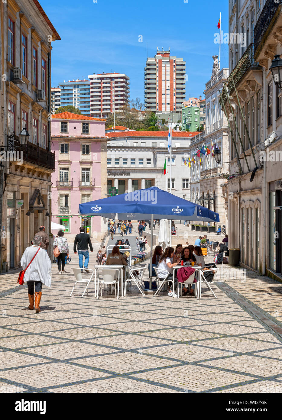 Café in the center of Coimbra Stock Photo