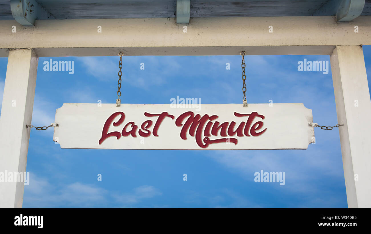 Street Sign the Direction Way to Last Minute Stock Photo - Alamy