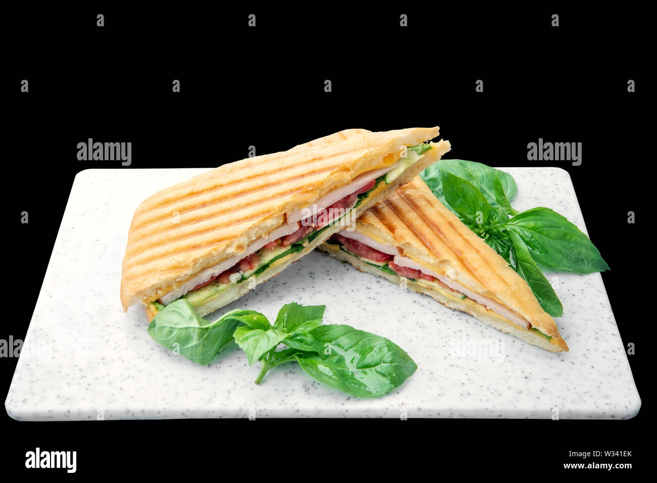 Healthy Grilled Basil mozzarella Caprese Panini Sandwich white Board