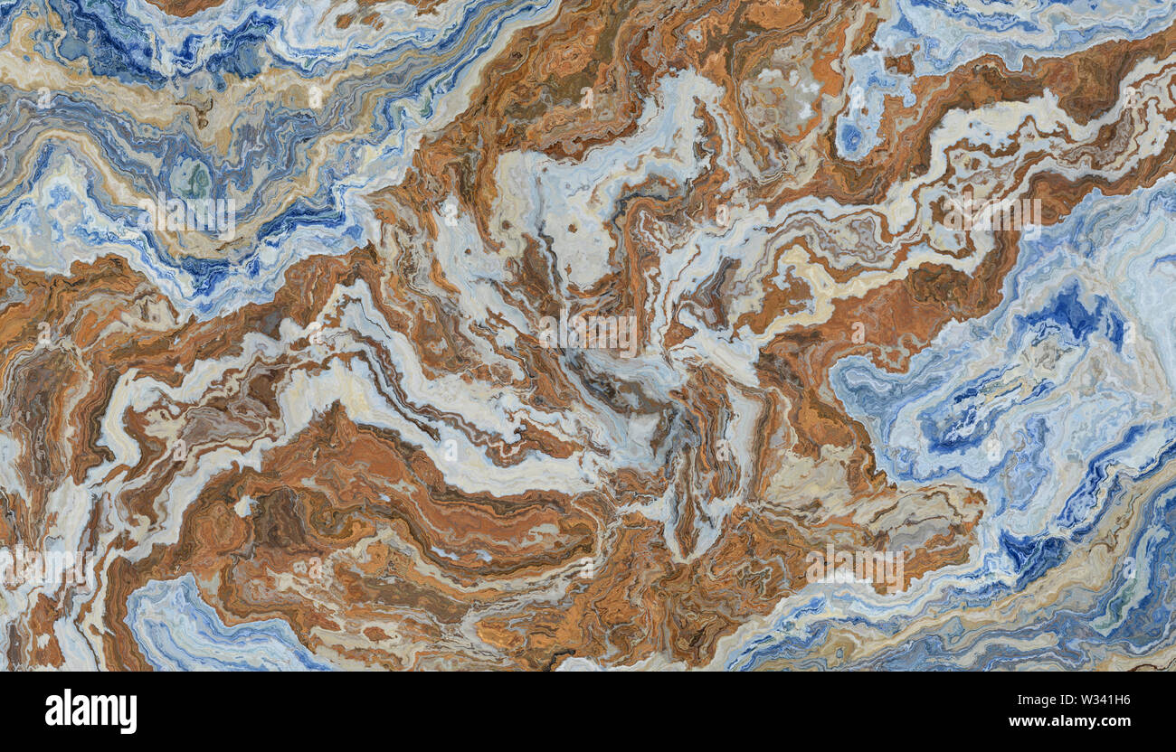 Blue and brown marble tile with white veins Stock Photo Alamy