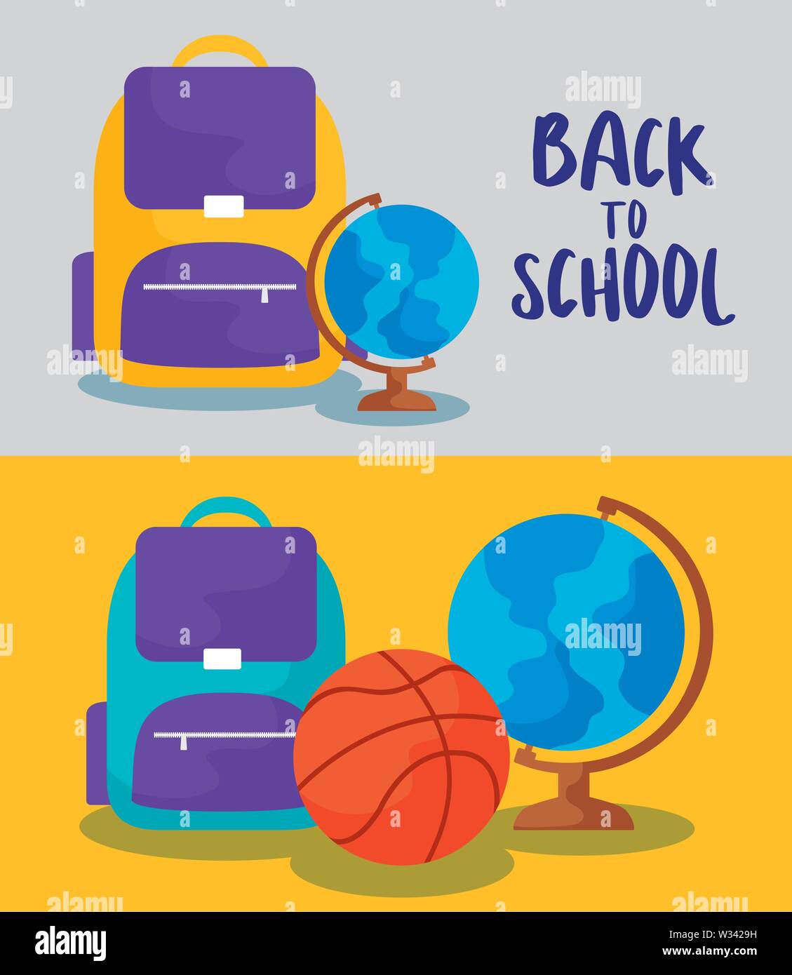 back to school with set supplies education vector illustration design ...