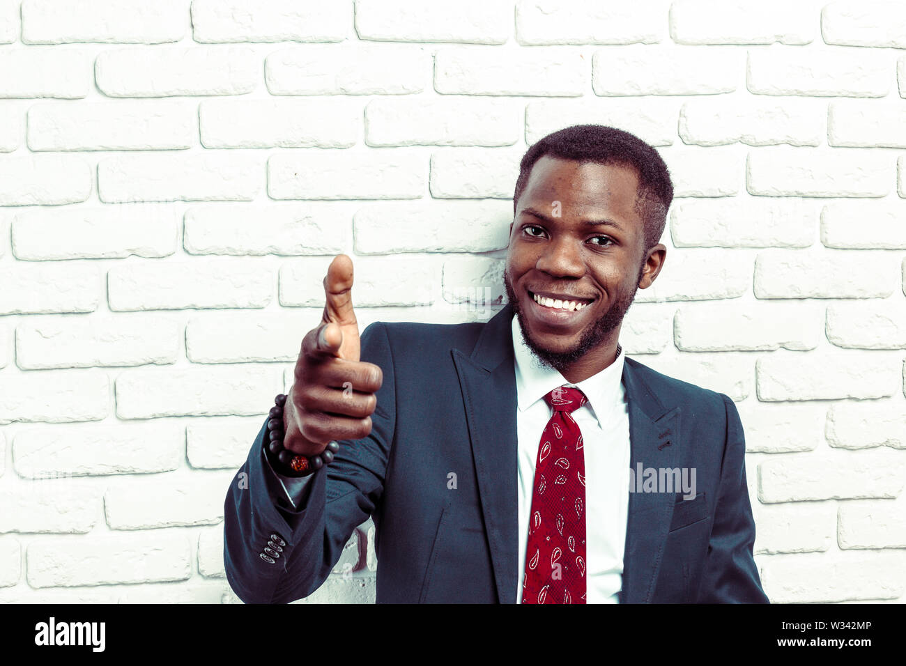 portrait of happy, smiling black business man Stock Photo - Alamy