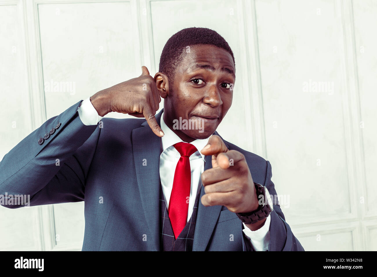 portrait of happy, smiling black business man Stock Photo - Alamy