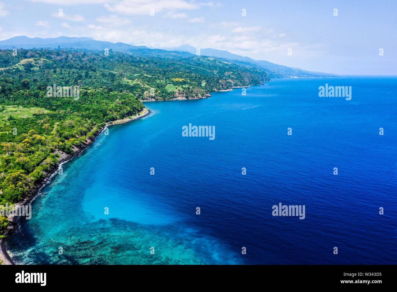 Beautiful Tropical island from above Stock Photo
