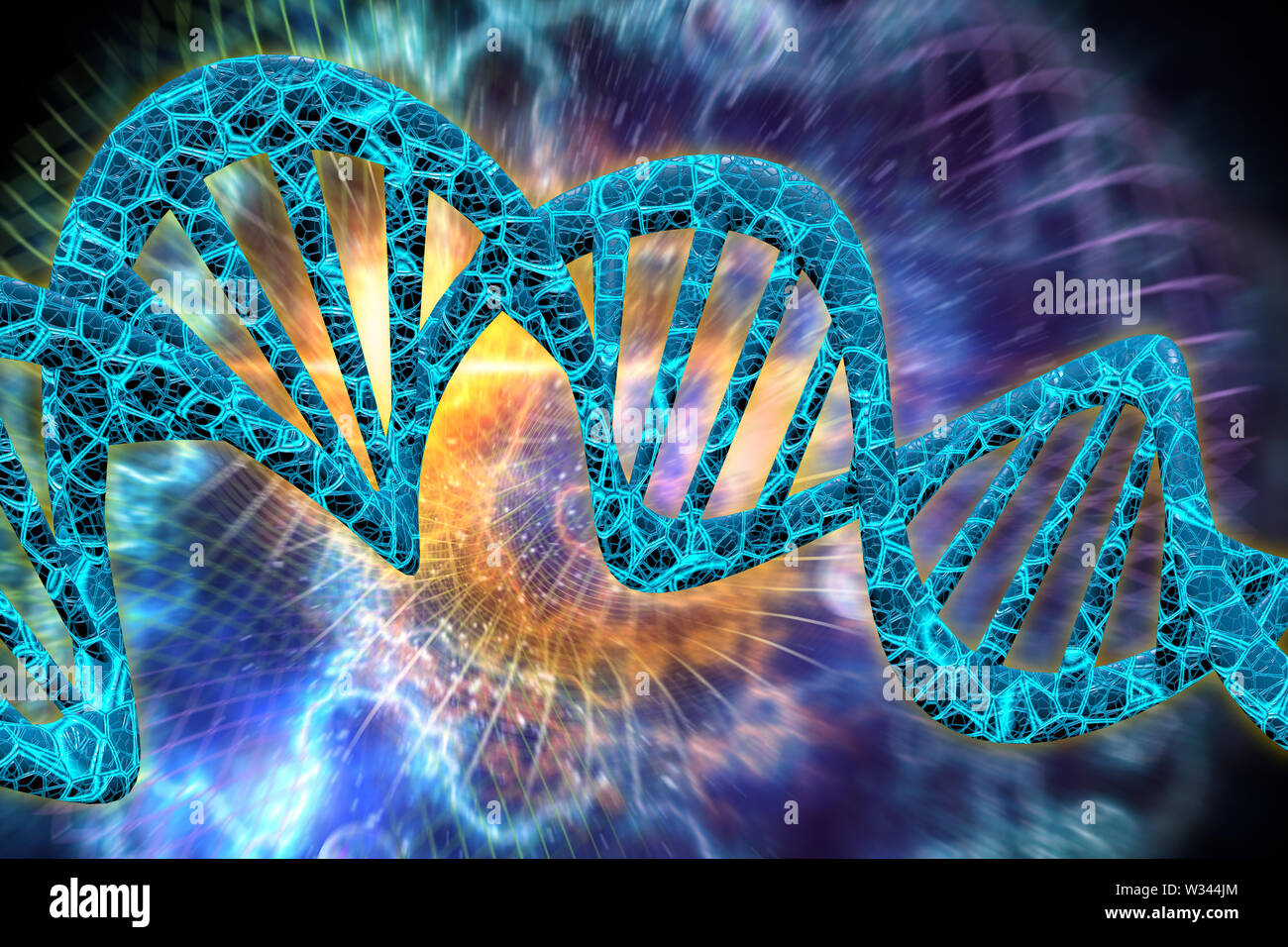 Abstract DNA strand double helix genetics 3D illustration Stock Photo ...