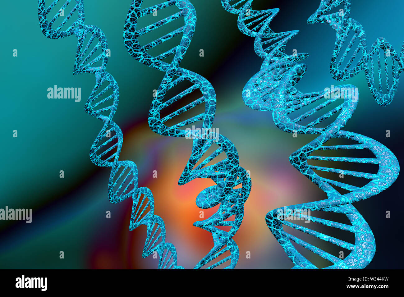 Abstract DNA strand double helix 3D illustration Stock Photo Alamy